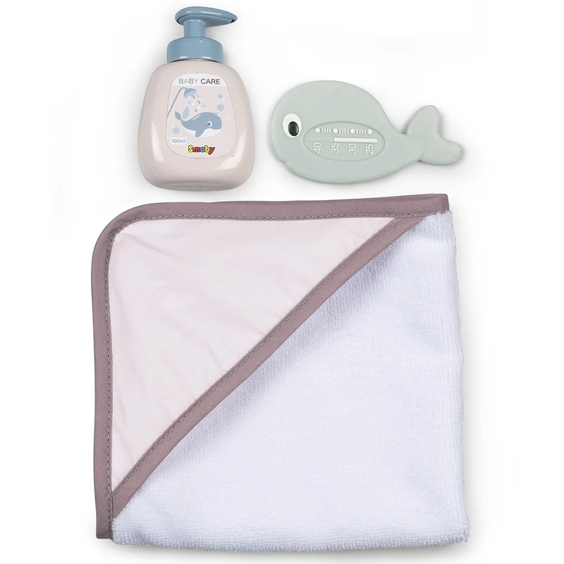 Cadita pentru papusa Smoby Baby Nurse Baleno Bath roz cu accesorii [3]