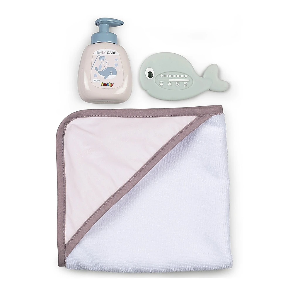 Cadita pentru papusa Smoby Baby Nurse Baleno Bath roz cu accesorii [2]