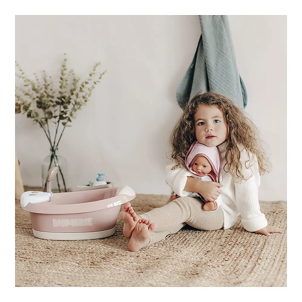 Cadita pentru papusa Smoby Baby Nurse Baleno Bath roz cu accesorii [5]