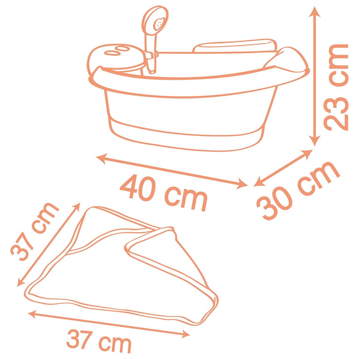 Cadita pentru papusa Smoby Baby Nurse Balneo Bath roz cu 3 accesorii [2]