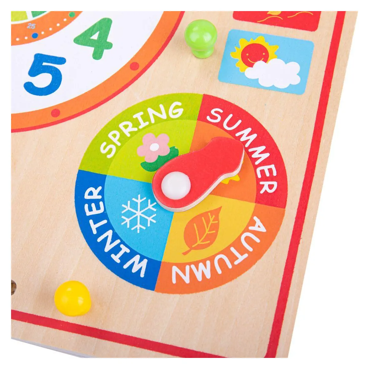 Plansa educativa lemn copii cu ceas si anotimpuri [4]