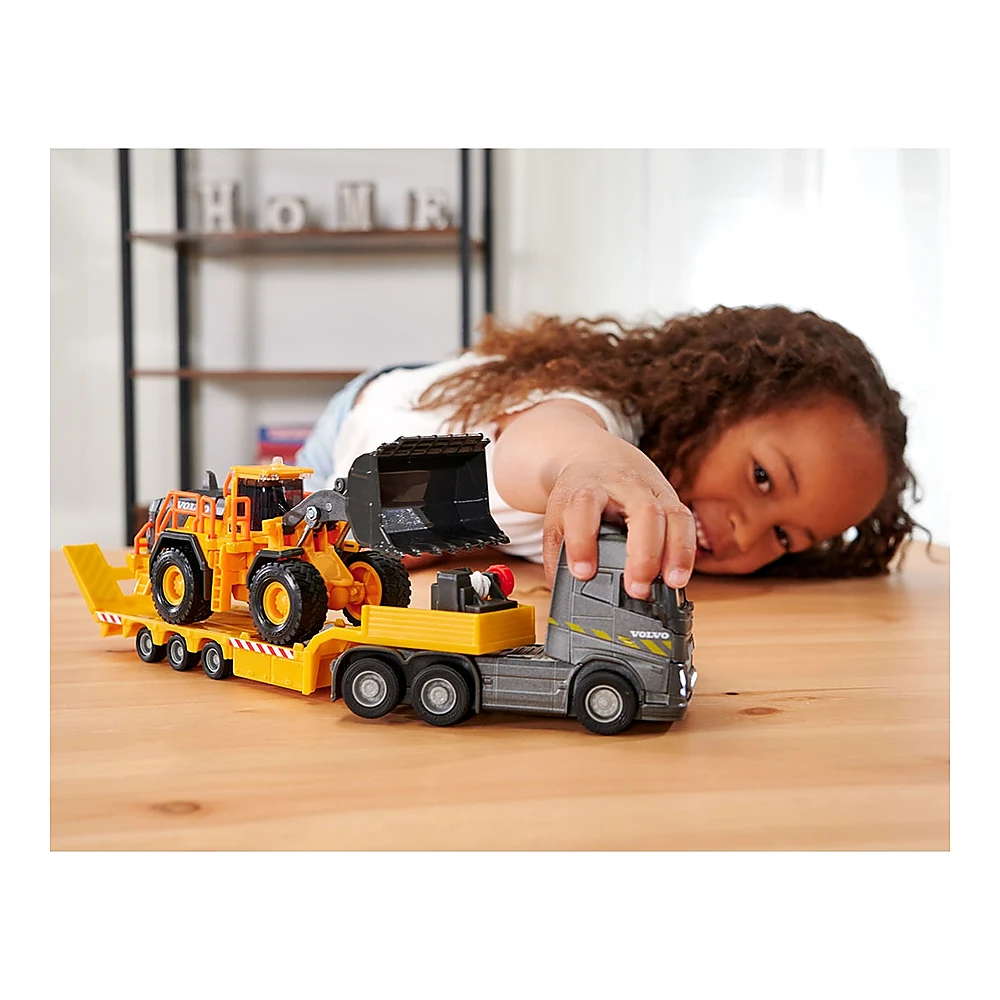 Camion Majorette Volvo cu remorca si buldozer [8]