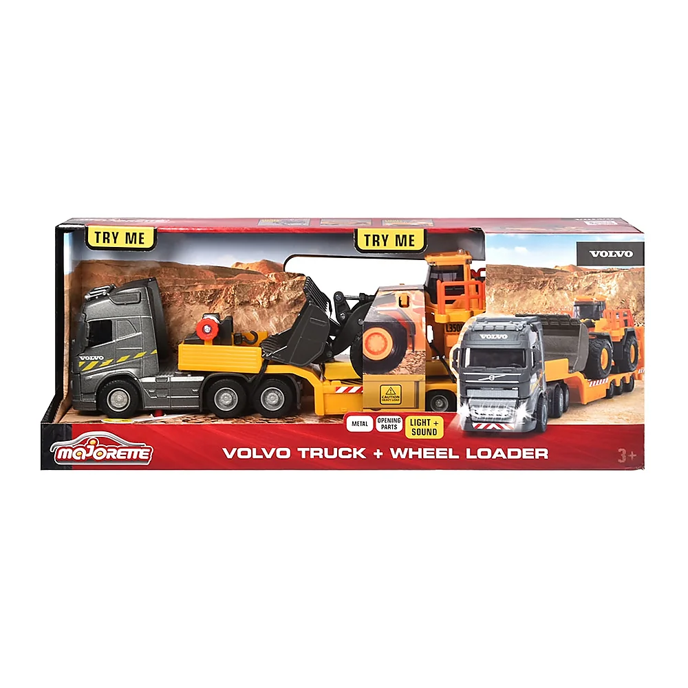 Camion Majorette Volvo cu remorca si buldozer [12]