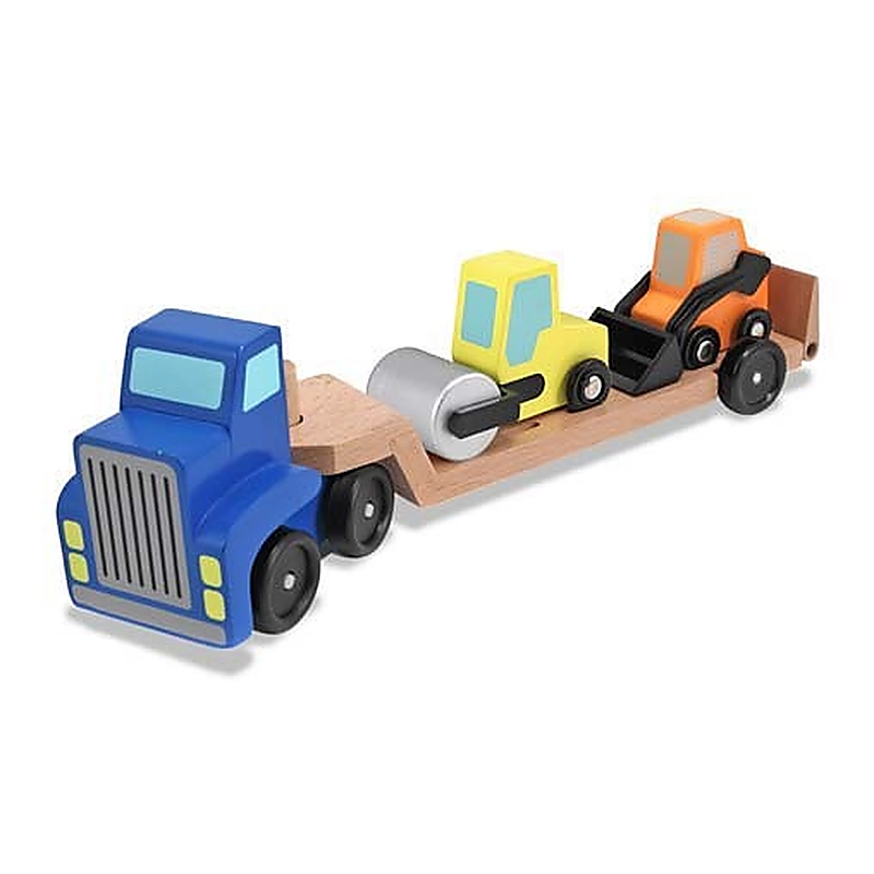 Camion transportor cu platforma cu utilaje de constructii Melissa and Doug [3]