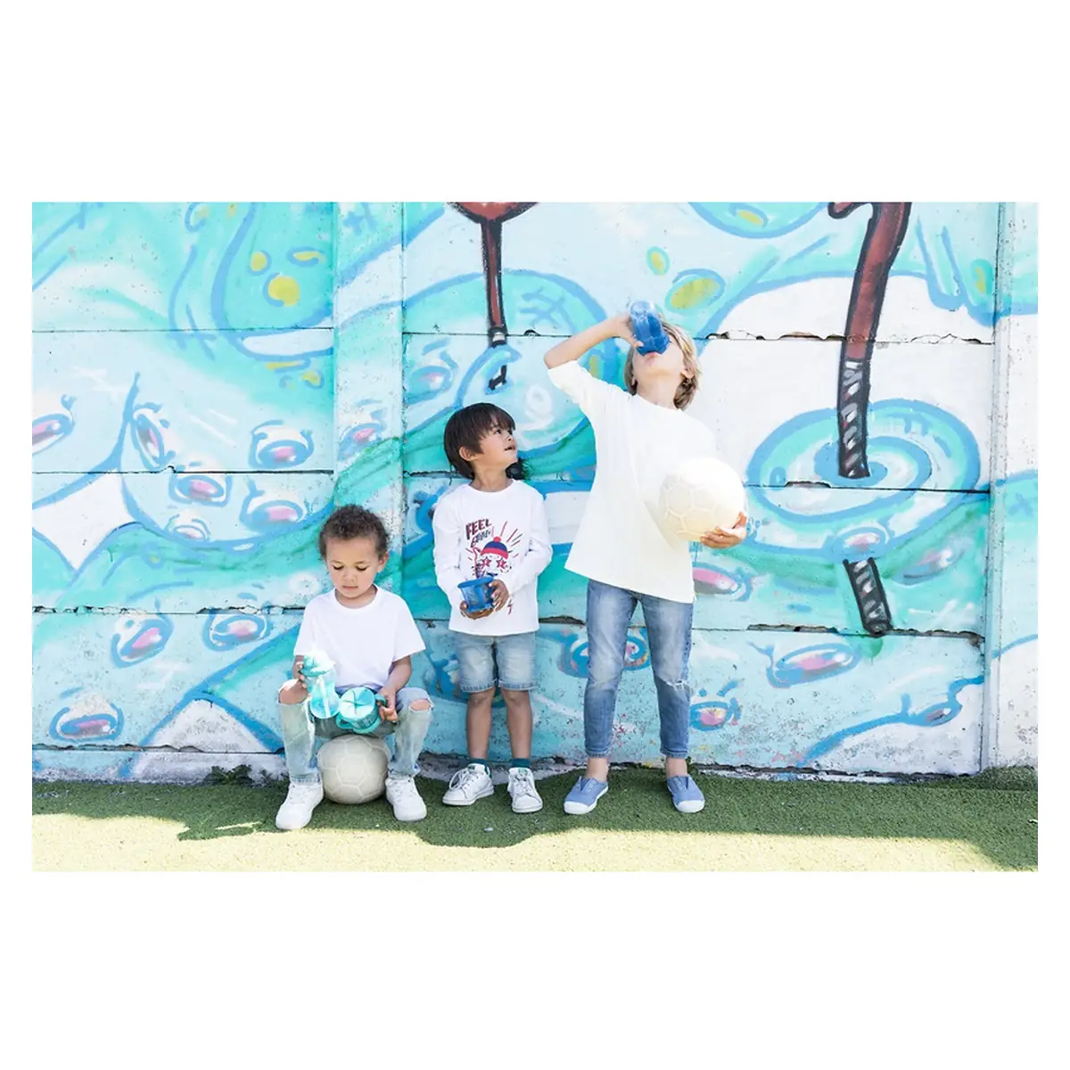 Cana cu pai, Nuby, 360 ml, 12+ luni, Albastru inchis [4]