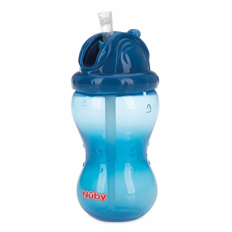 Cana cu pai, Nuby, 360 ml, 12+ luni, Albastru inchis [1]