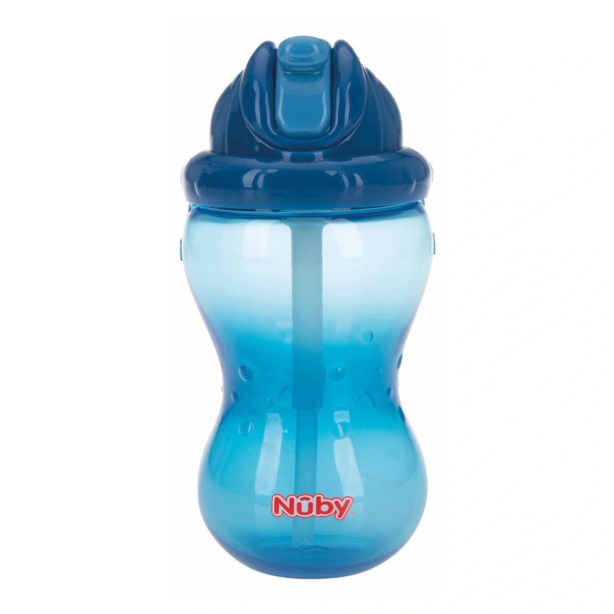 Cana cu pai, Nuby, 360 ml, 12+ luni, Albastru inchis [2]