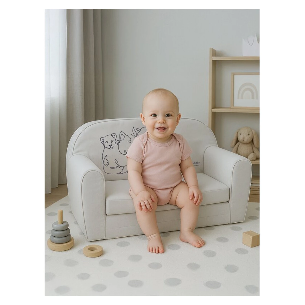 Canapea extensibila, New Baby, Din spuma, 42x78x35 cm, 9 luni-5 ani, Leu [5]