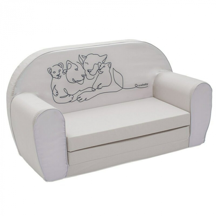 Canapea extensibila, New Baby, Din spuma, 42x78x35 cm, 9 luni-5 ani, Lion [2]