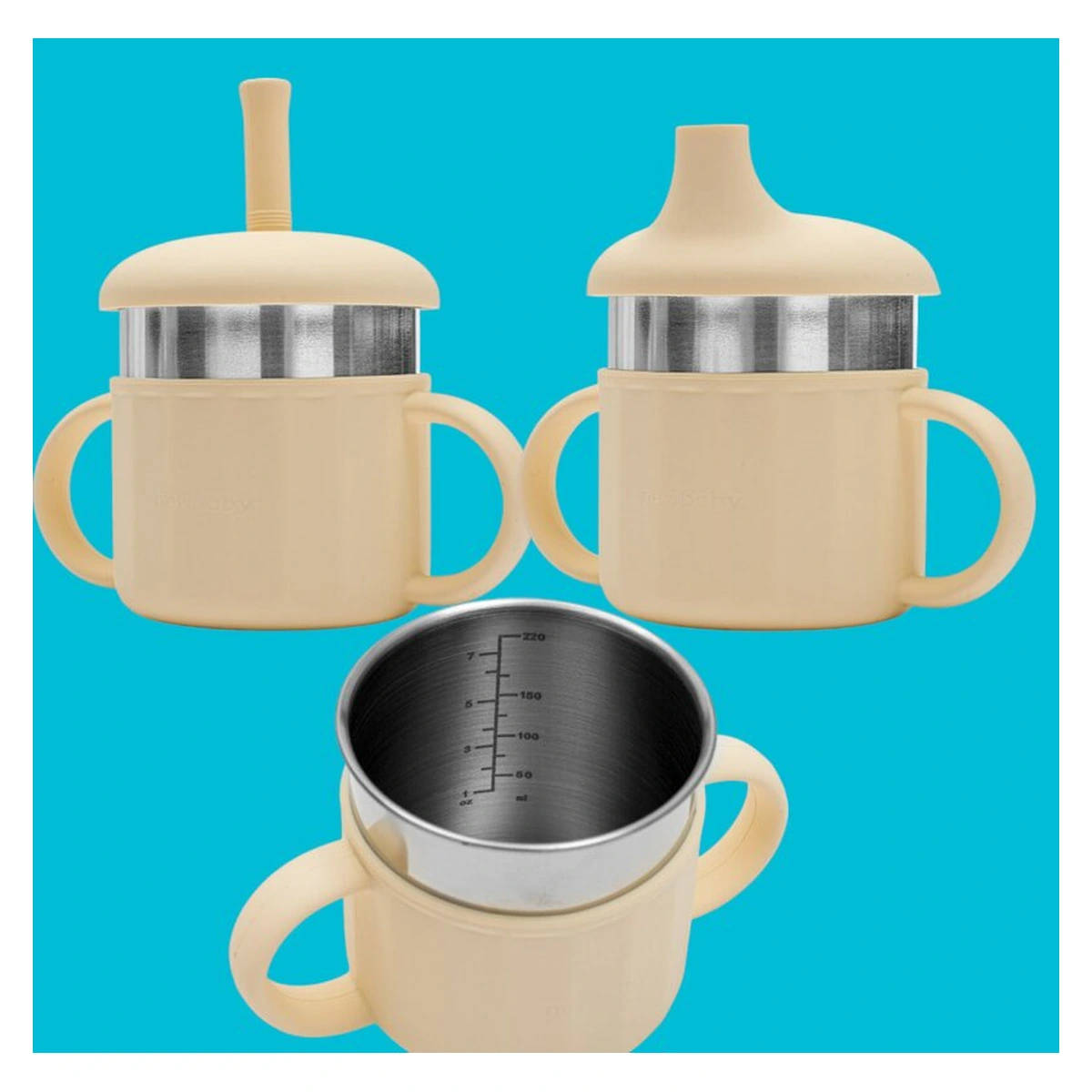 Canuta, New Baby, 50% silicon, 50% otel inoxidabil, Fara BPA, 0 luni+, Beige [2]