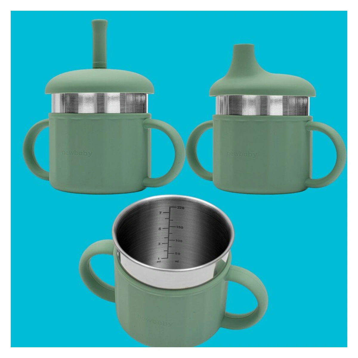 Canuta, New Baby, 50% silicon, 50% otel inoxidabil, Fara BPA, 0 luni+, Green [3]