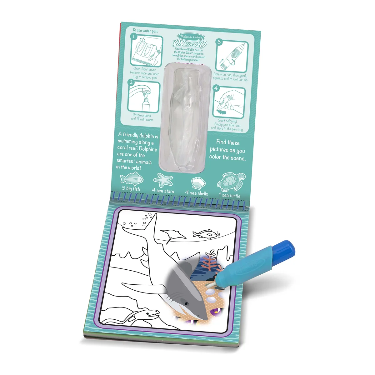 Carnet de colorat cu Apa magica Oceanul [2]