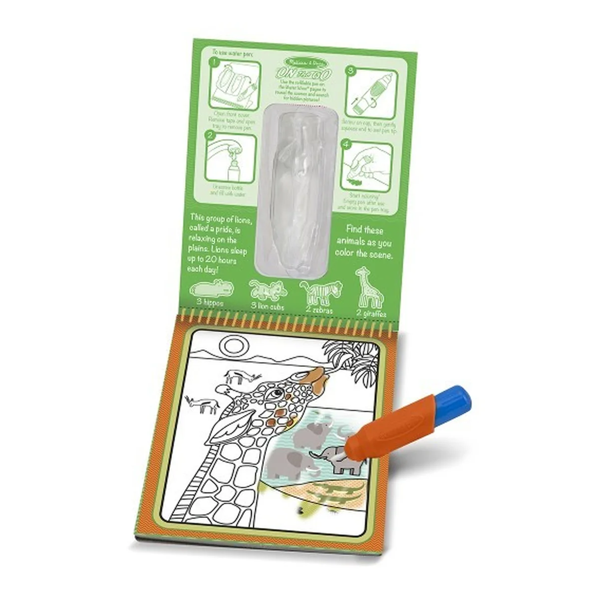 Carnet de colorat cu Apa magica Safari - Melissa and Doug [3]