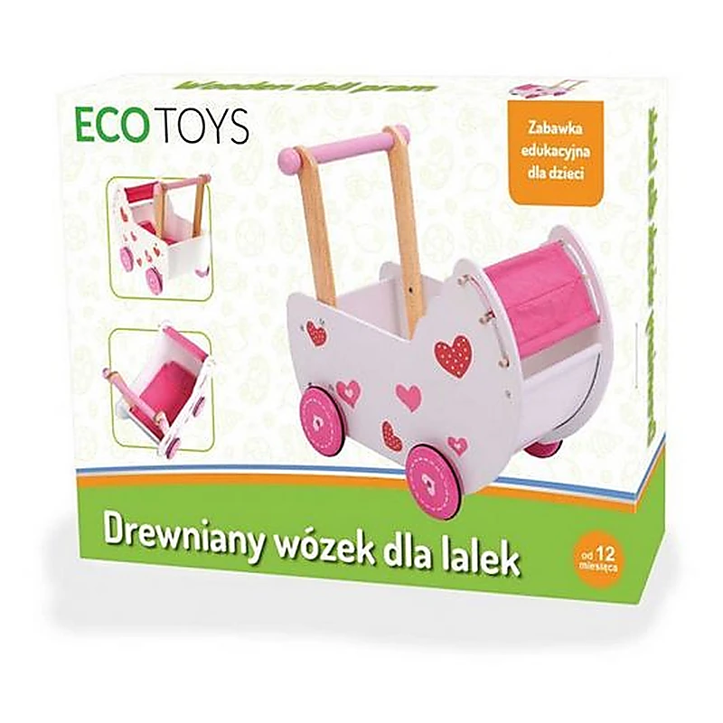 Carucior antemergator de papusi, din lemn [2]