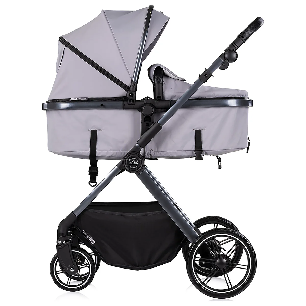 Carucior Chipolino Pearl 2 in 1, Sezut reversibil, Husa de picioare, Gentuta parinti, Pana la 22 kg, Platinum [8]