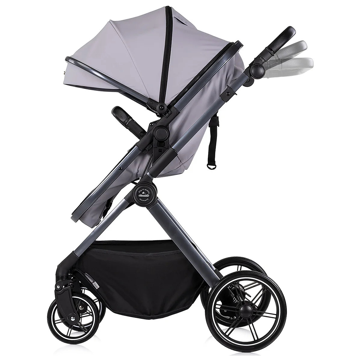 Carucior Chipolino Pearl 2 in 1, Sezut reversibil, Husa de picioare, Gentuta parinti, Pana la 22 kg, Platinum [5]