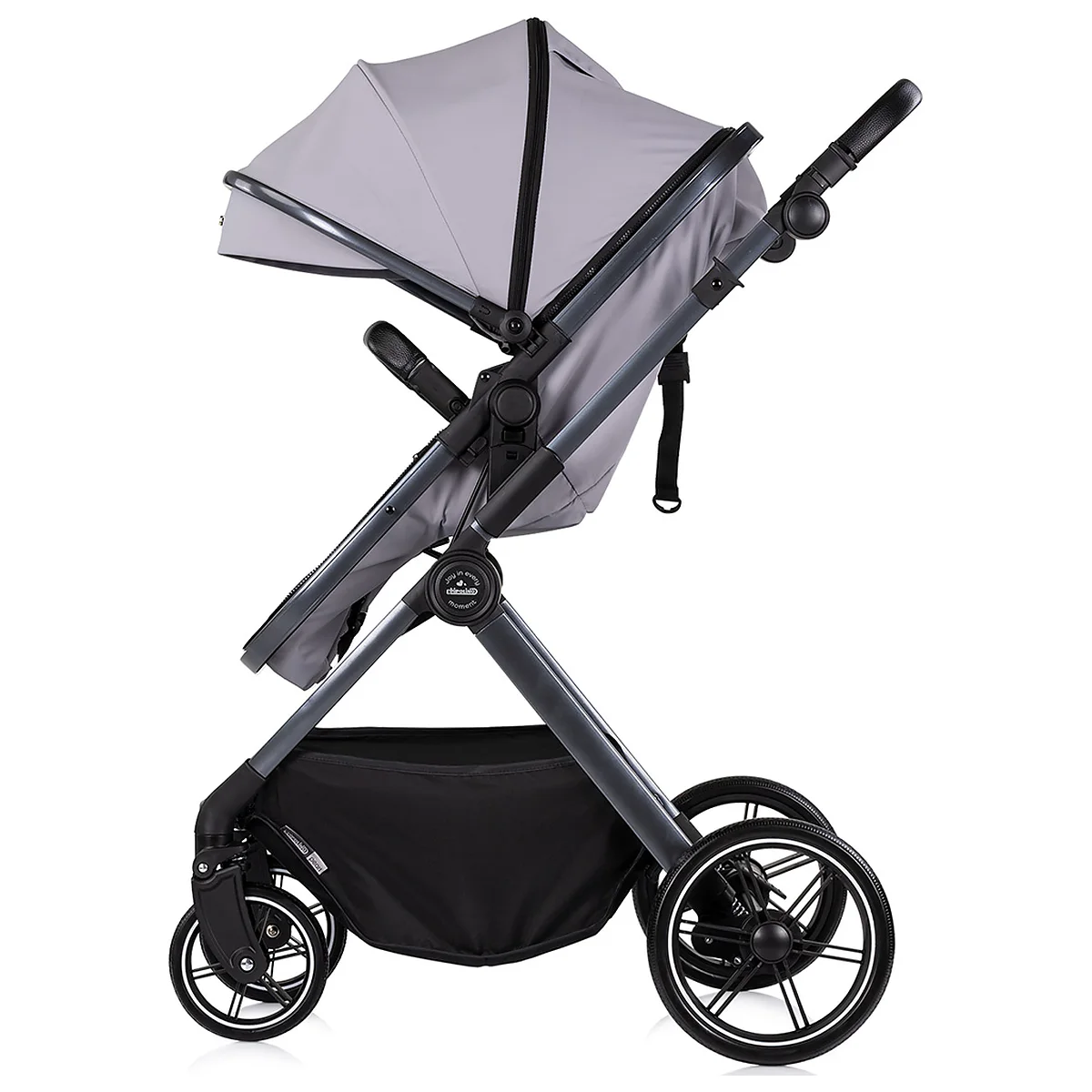 Carucior Chipolino Pearl 2 in 1, Sezut reversibil, Husa de picioare, Gentuta parinti, Pana la 22 kg, Platinum [4]
