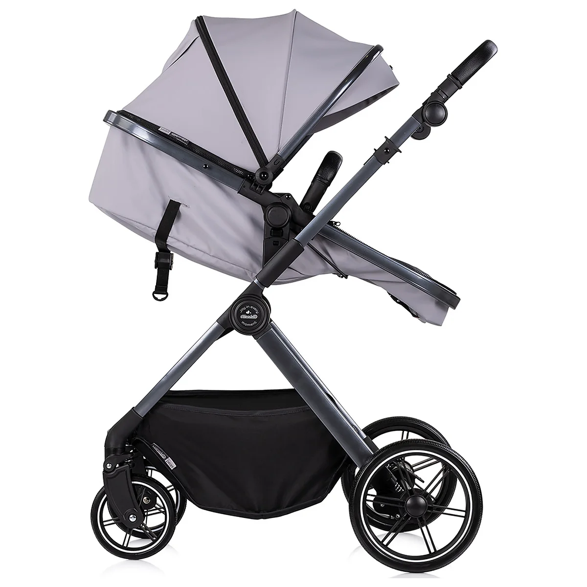 Carucior Chipolino Pearl 2 in 1, Sezut reversibil, Husa de picioare, Gentuta parinti, Pana la 22 kg, Platinum [7]