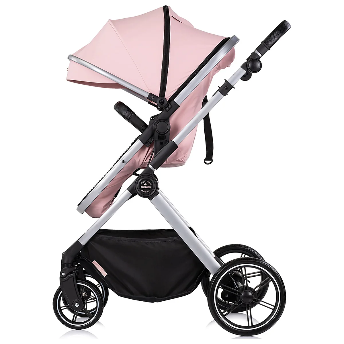 Carucior Chipolino Pearl 2 in 1, Sezut reversibil, Husa de picioare, Gentuta parinti, Pana la 22 kg, Powder pink [4]