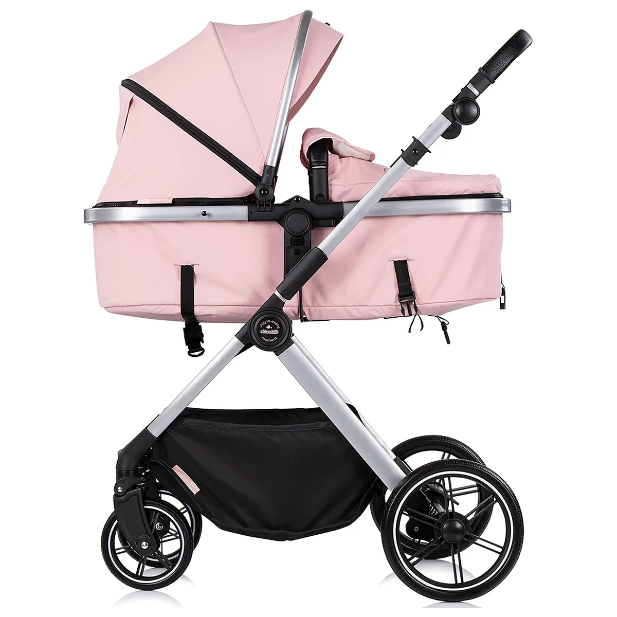 Carucior Chipolino Pearl 2 in 1, Sezut reversibil, Husa de picioare, Gentuta parinti, Pana la 22 kg, Powder pink [8]