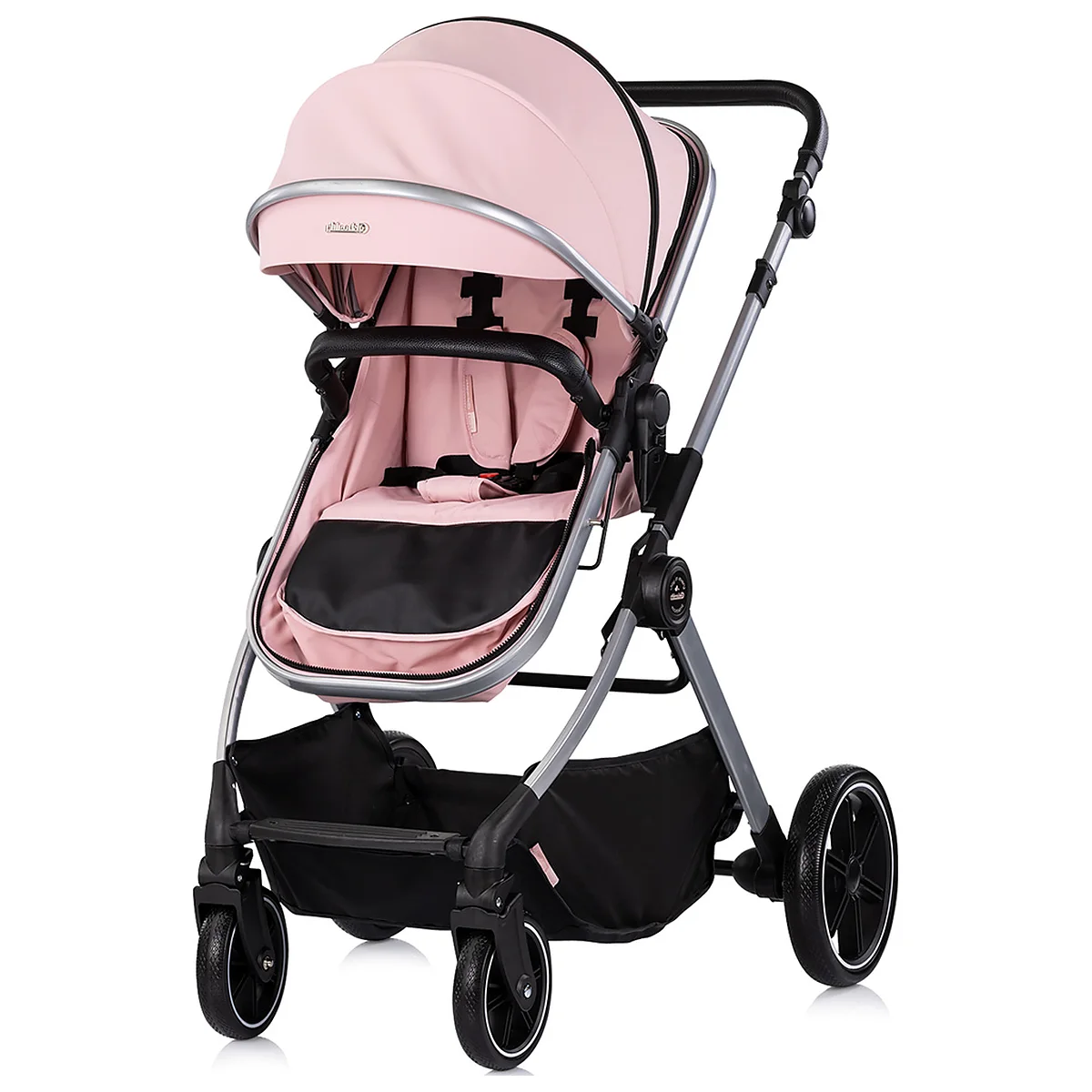 Carucior Chipolino Pearl 2 in 1, Sezut reversibil, Husa de picioare, Gentuta parinti, Pana la 22 kg, Powder pink [2]