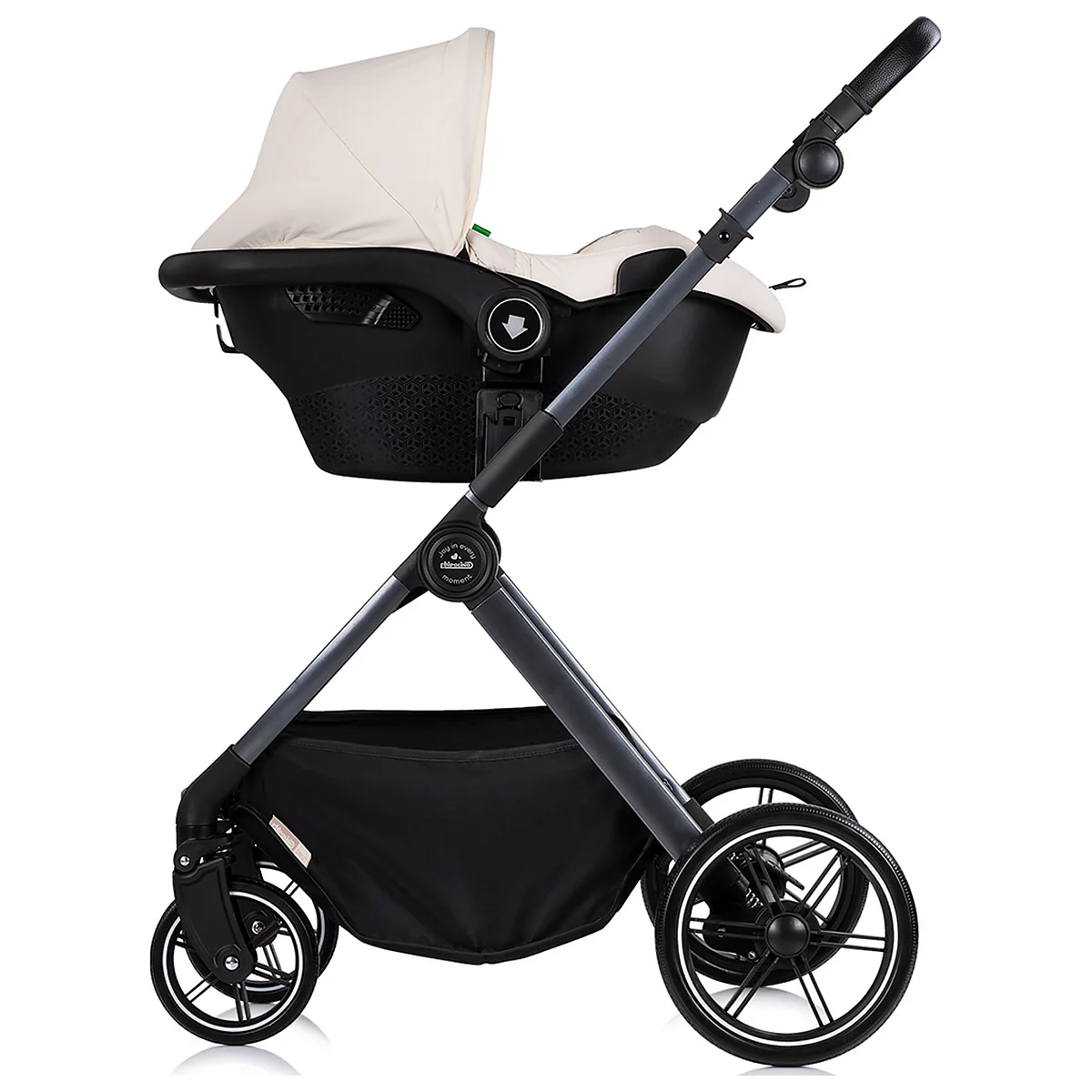 Carucior Chipolino Pearl 3 in 1, Cu scoica auto, Sezut reversibil, Husa de picioare, Gentuta parinti, Pana la 22 kg, Cashmere [10]