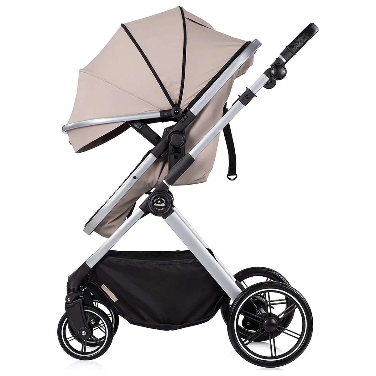 Carucior Chipolino Pearl 3 in 1, Cu scoica auto, Sezut reversibil, Husa de picioare, Gentuta parinti, Pana la 22 kg, Latte [7]