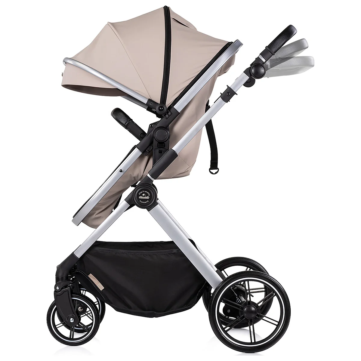 Carucior Chipolino Pearl 3 in 1, Cu scoica auto, Sezut reversibil, Husa de picioare, Gentuta parinti, Pana la 22 kg, Latte [6]