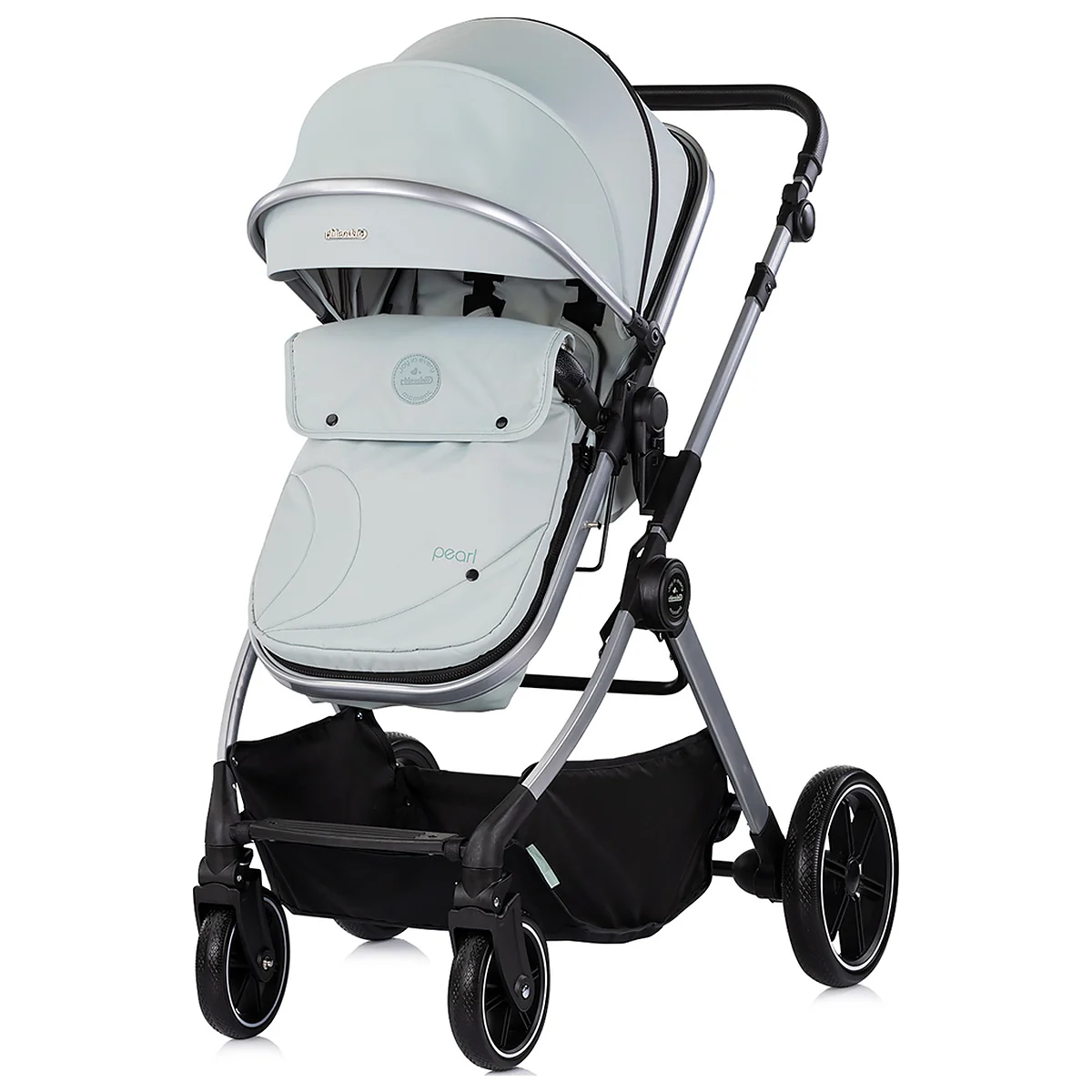Carucior Chipolino Pearl 3 in 1, Cu scoica auto, Sezut reversibil, Husa de picioare, Gentuta parinti, Pana la 22 kg, Matcha [4]