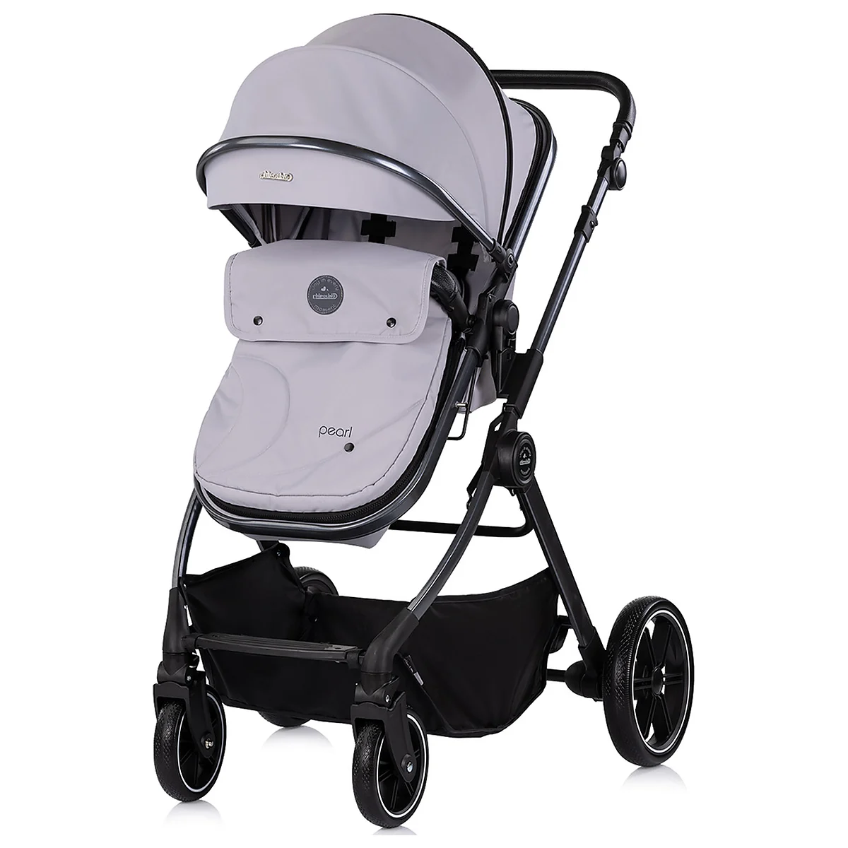 Carucior Chipolino Pearl 3 in 1, Cu scoica auto, Sezut reversibil, Husa de picioare, Gentuta parinti, Pana la 22 kg, Platinum [8]