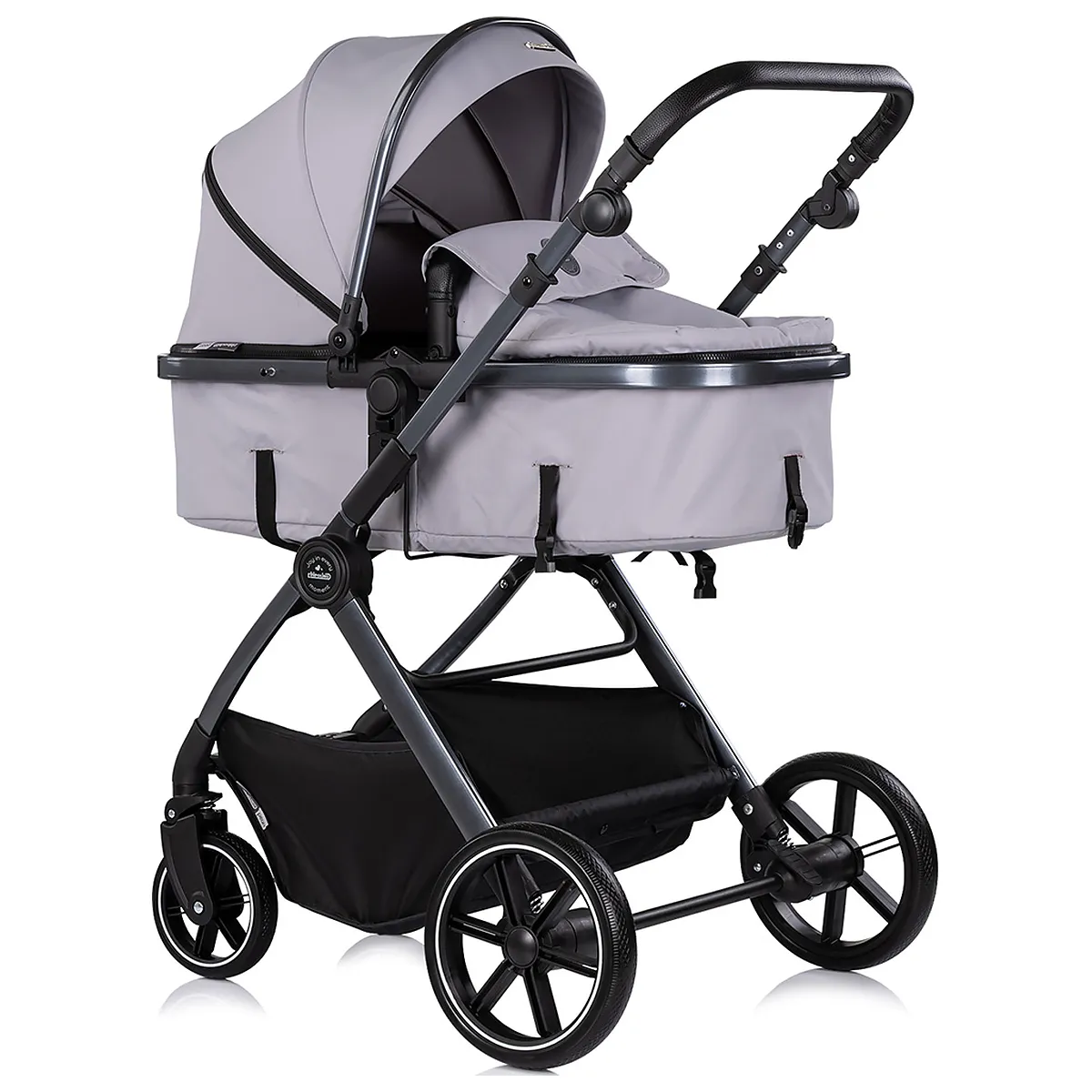 Carucior Chipolino Pearl 3 in 1, Cu scoica auto, Sezut reversibil, Husa de picioare, Gentuta parinti, Pana la 22 kg, Platinum [2]