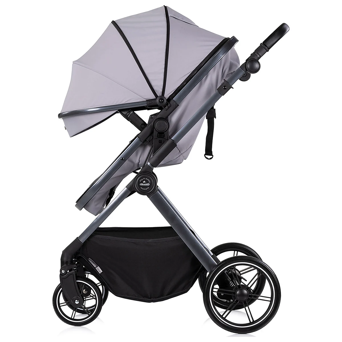Carucior Chipolino Pearl 3 in 1, Cu scoica auto, Sezut reversibil, Husa de picioare, Gentuta parinti, Pana la 22 kg, Platinum [5]