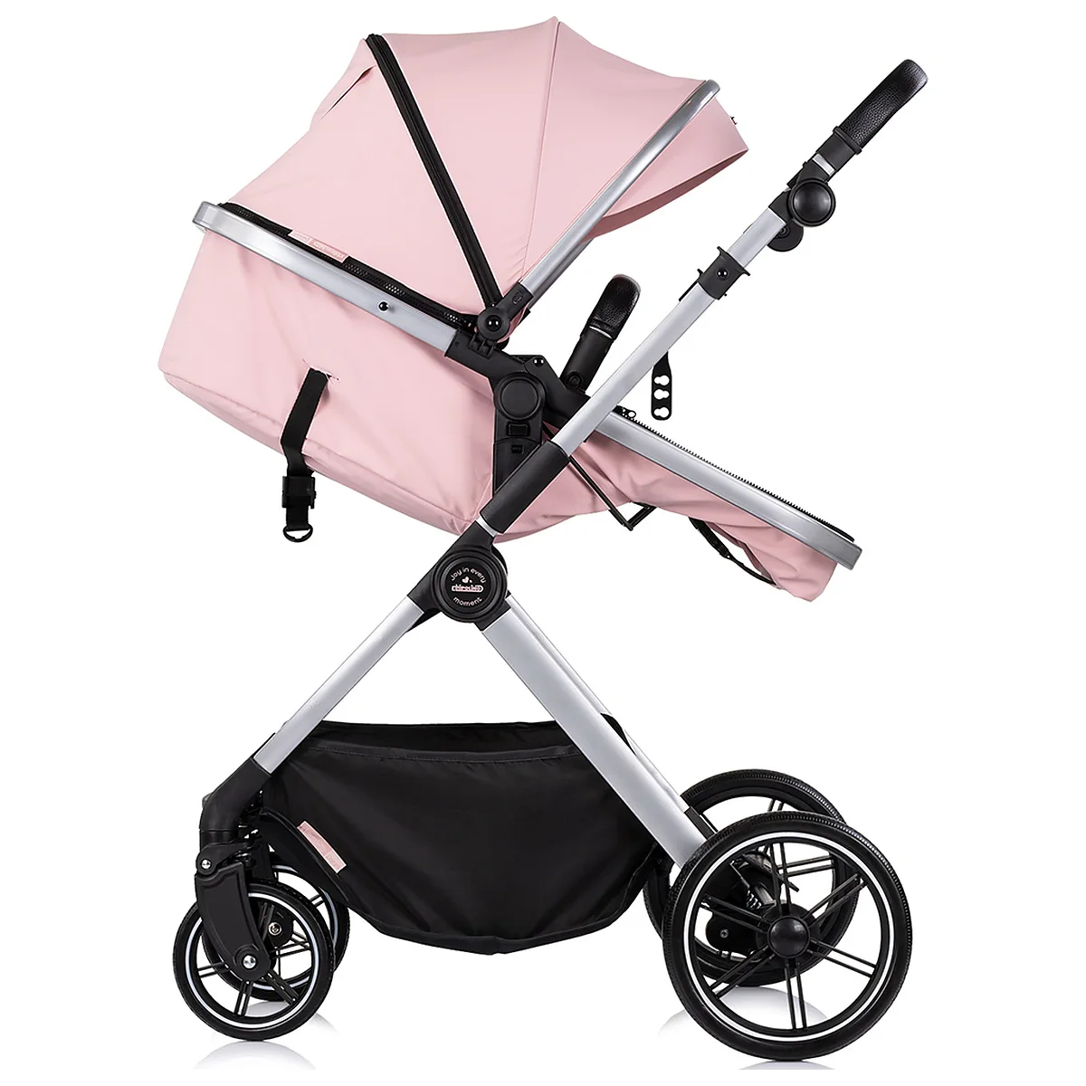 Carucior Chipolino Pearl 3 in 1, Cu scoica auto, Sezut reversibil, Husa de picioare, Gentuta parinti, Pana la 22 kg, Powder pink [8]