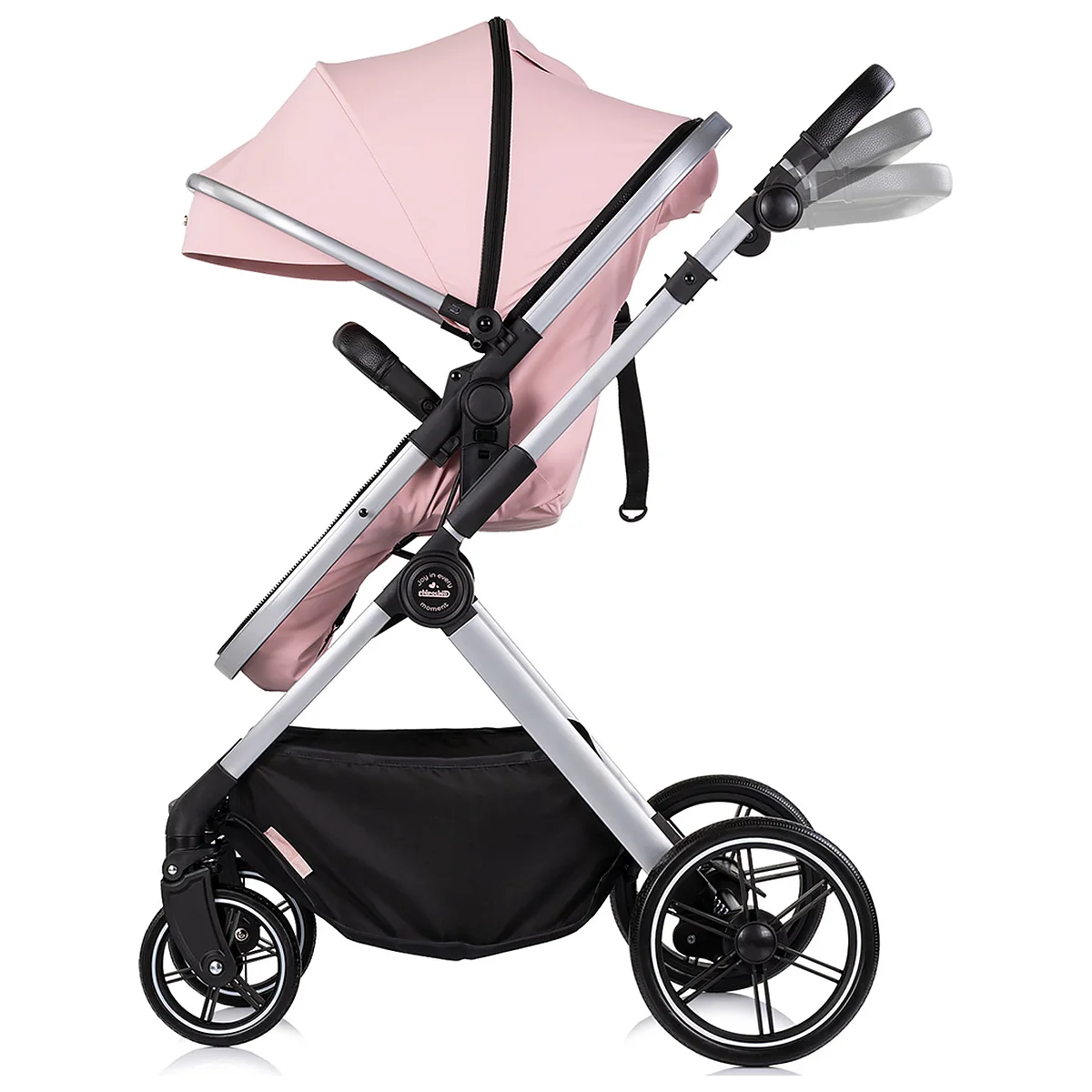 Carucior Chipolino Pearl 3 in 1, Cu scoica auto, Sezut reversibil, Husa de picioare, Gentuta parinti, Pana la 22 kg, Powder pink [6]