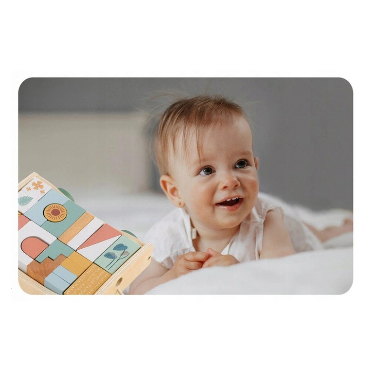 Carucior din lemn cu blocuri din lemn incluse, 20.5 x 17.5 x 6 cm, Nukido [5]