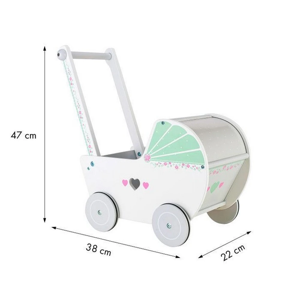Carucior din lemn pentru papusi Ecotoys [5]