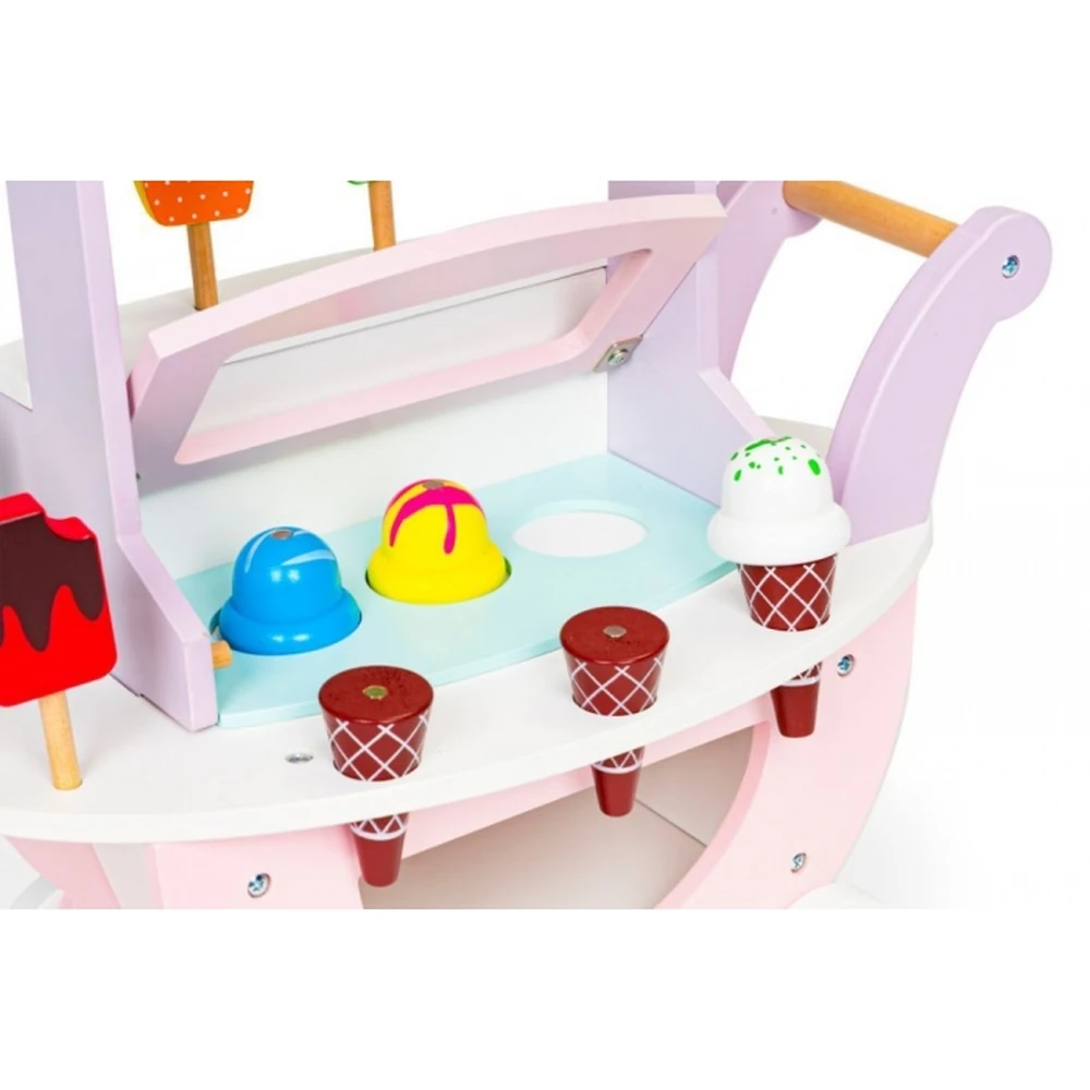 Carucior din lemn tip magazin de inghetata Ecotoys [3]