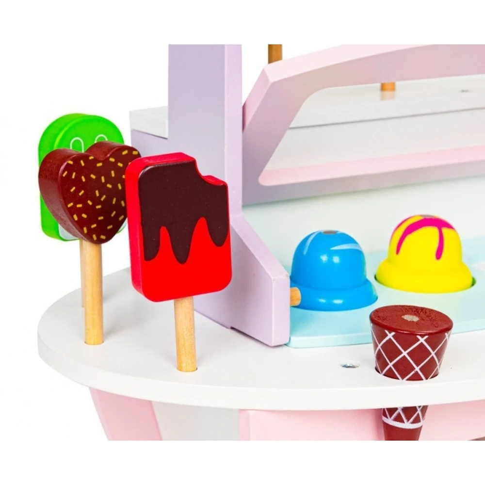 Carucior din lemn tip magazin de inghetata Ecotoys [4]