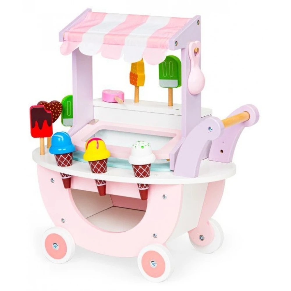 Carucior din lemn tip magazin de inghetata Ecotoys [1]
