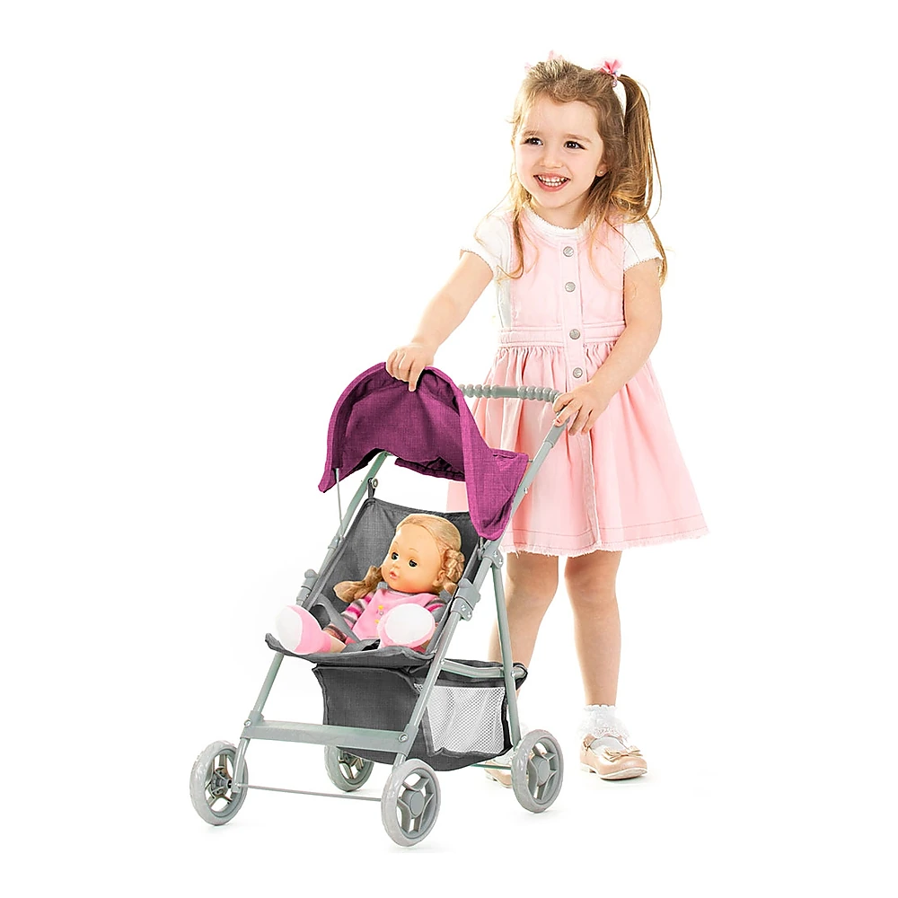 Carucior pentru papusi Chipolino Alice grey pink linen [3]