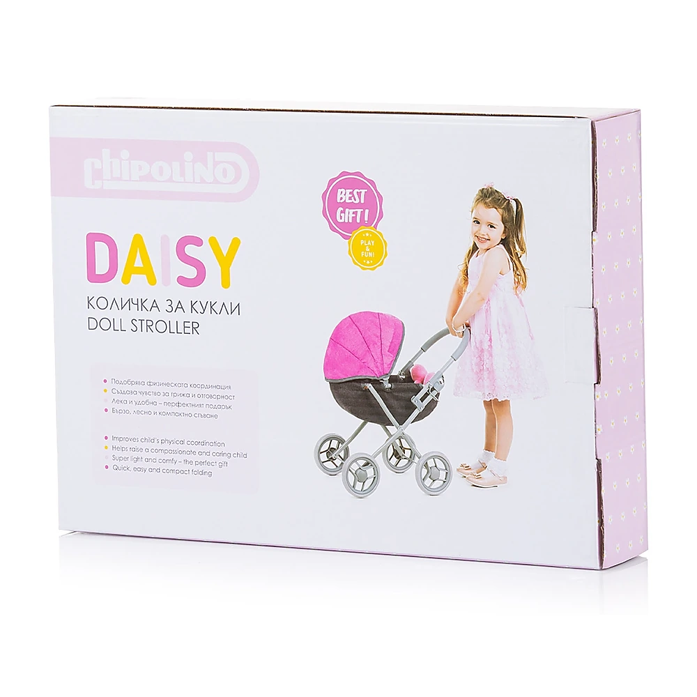 Carucior pentru papusi Chipolino Daisy, Pink linen [4]