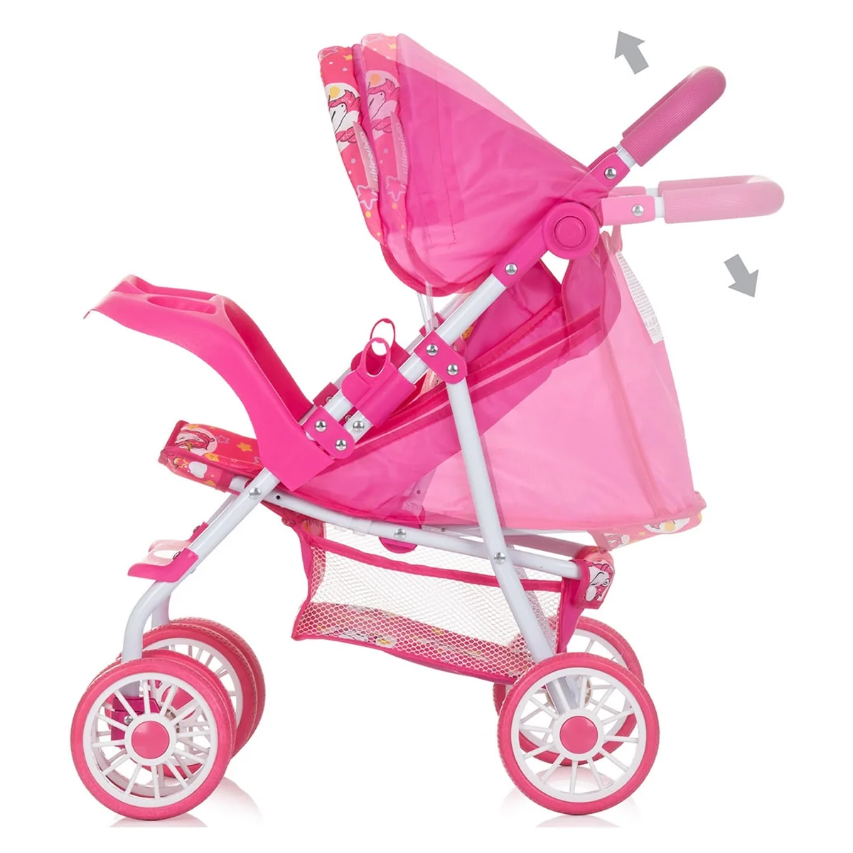 Carucior papusi usor cu spatar reglabil – copii 3+ ani - Unicorns [3]