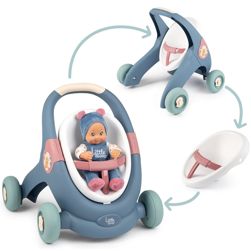 Carucior pentru papusi Smoby Baby Walker 3 in 1 cu papusa [2]