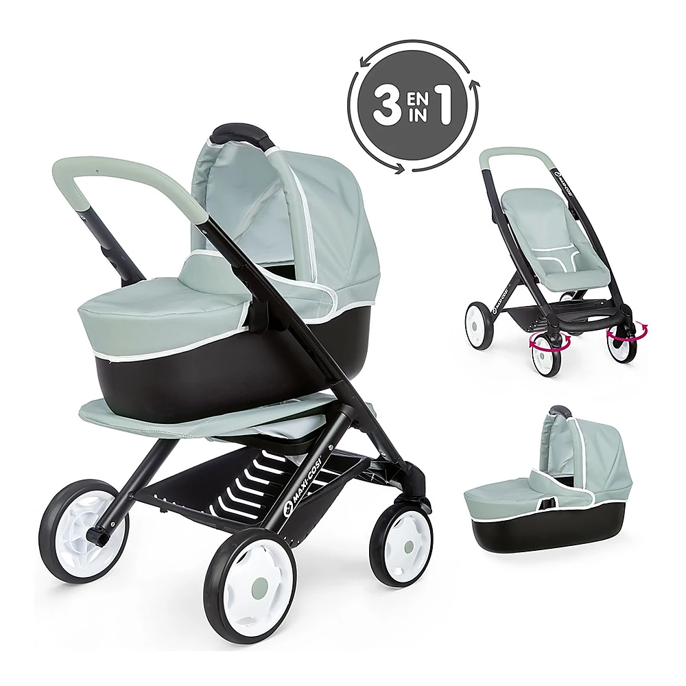 Carucior pentru papusi Smoby Maxi Cosi 3 in 1 albastru [2]