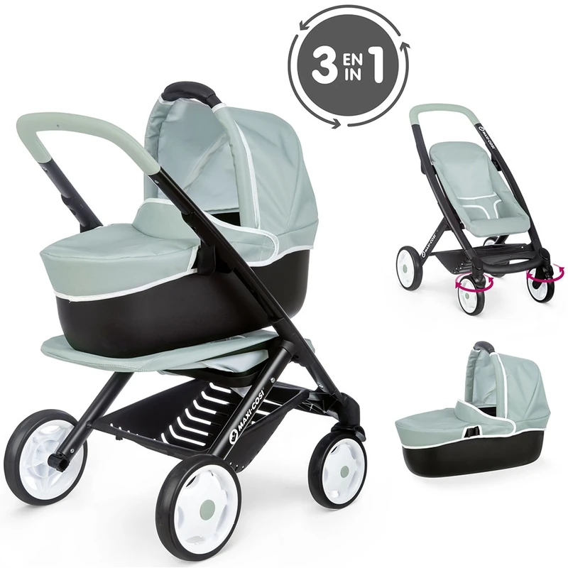 Carucior pentru papusi Smoby Maxi Cosi 3 in 1 albastru [2]