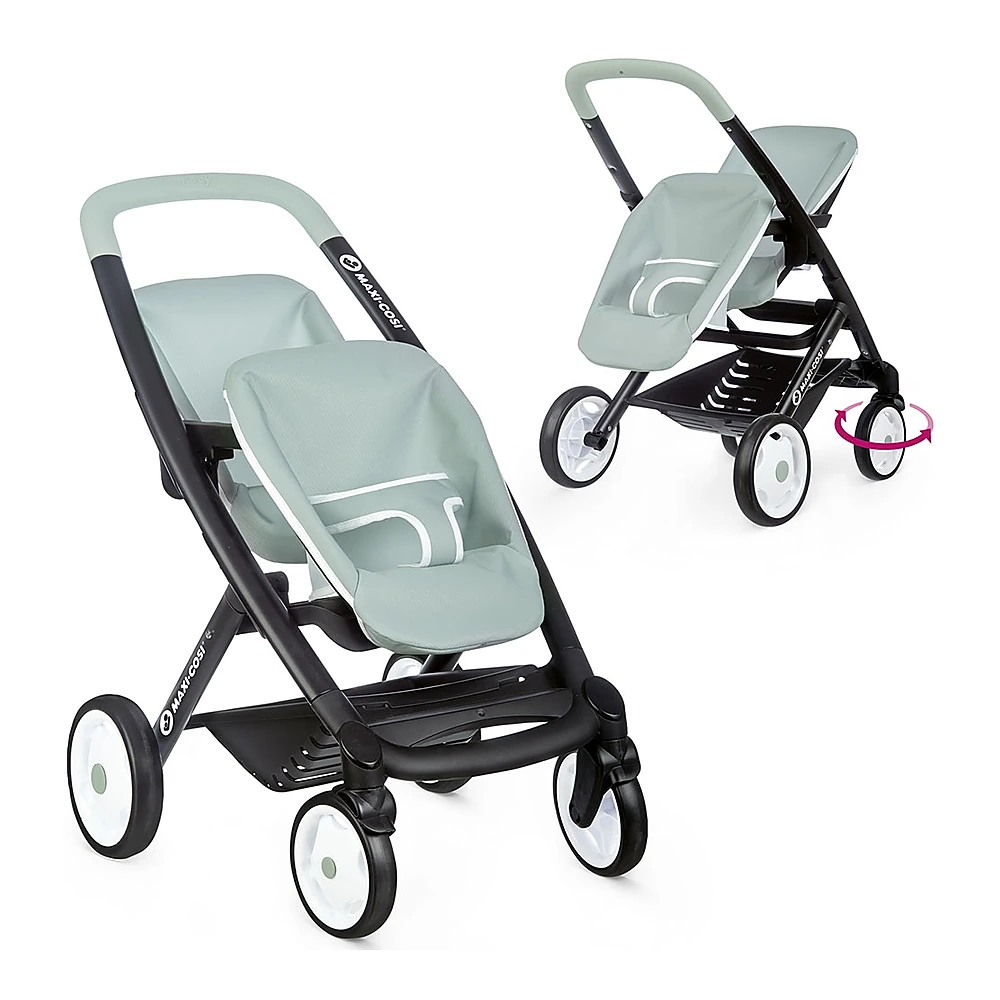 Carucior pentru papusi Smoby Maxi Cosi Twin albastru [2]