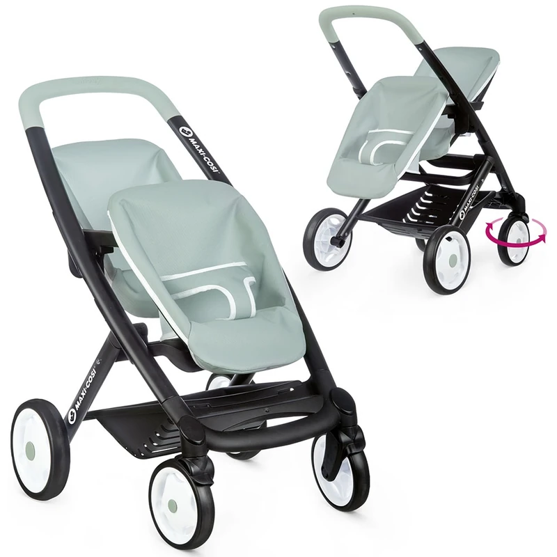 Carucior pentru papusi Smoby Maxi Cosi Twin albastru [2]