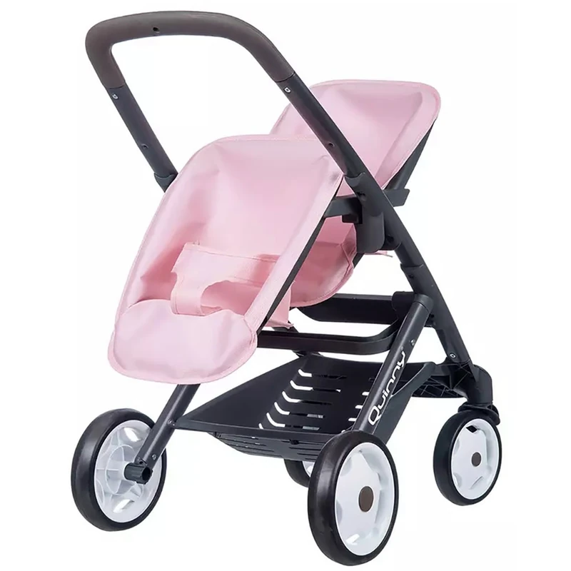 Carucior pentru papusi Smoby Maxi Cosy Quinny Twin roz [2]