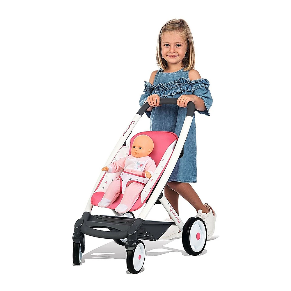Carucior pentru papusi Smoby Quinny Combi 3 in 1 roz [6]