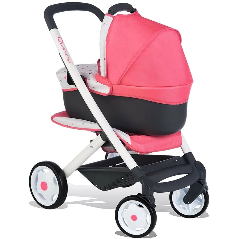 Carucior pentru papusi Smoby Quinny Combi 3 in 1 roz [1]